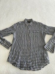nili lotan button down xs blue shirt